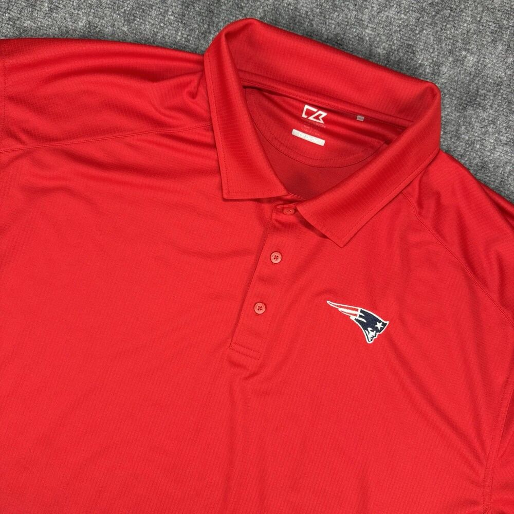 Cutter & Buck NFL New England Patriots CB DryTec Performace Polo Big Tall Red 5X